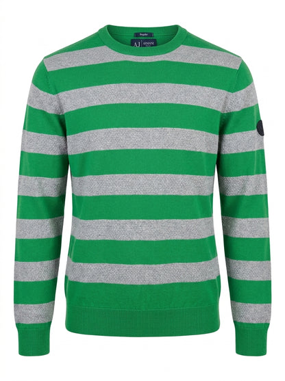 Armani Jeans Pullover Grün Gestreift — ghost