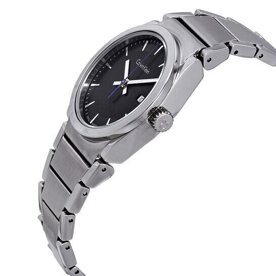 CALVIN KLEIN Step Damenarmbanduhr mit schwarzem Zifferblatt
