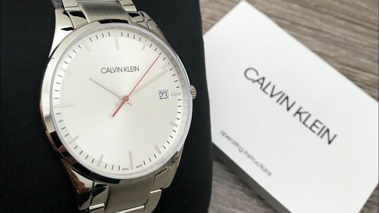 CALVIN KLEIN Quarz Uhr Herren mit silbernem Zifferblatt