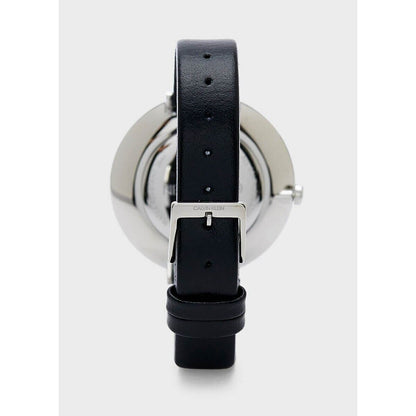 CALVIN KLEIN Rise Quarz Uhr Damen Silber Schwarz Zifferblatt K3M23526