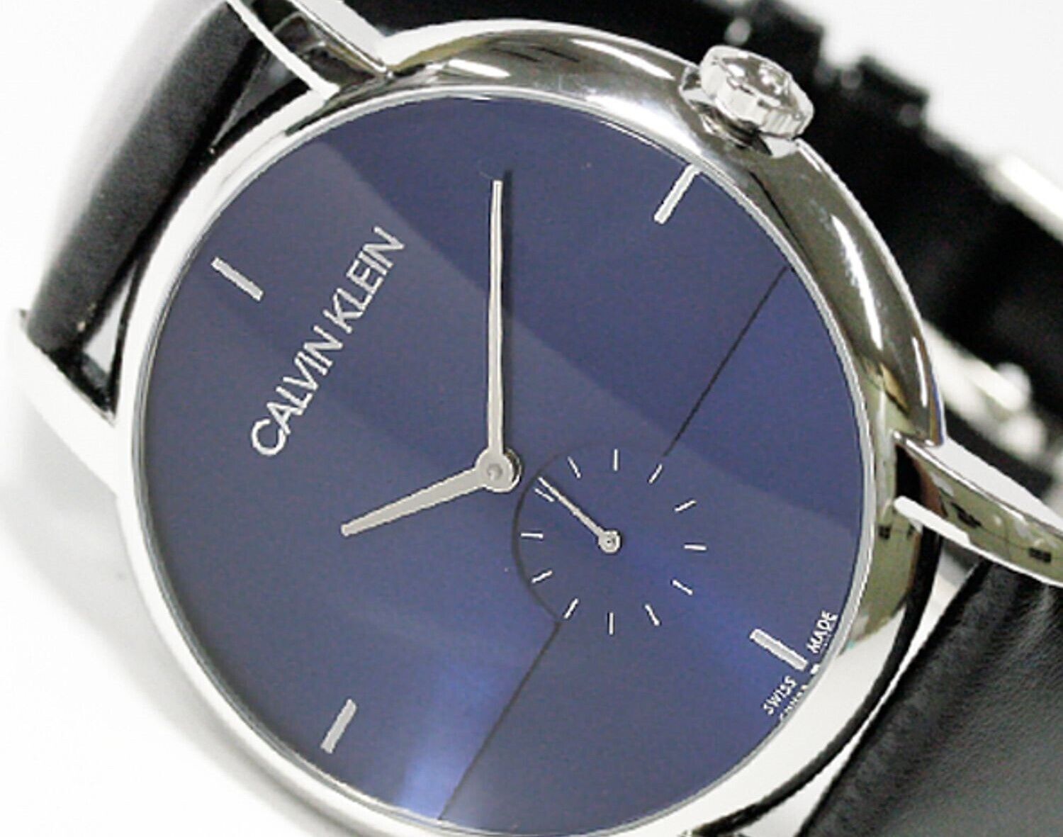 CALVIN KLEIN Established Quarz Uhr Herren blaues Zifferblatt