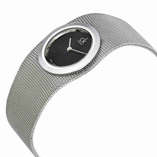 CALVIN KLEIN Impulsive Damenarmbanduhr schwarz Stahlmesh K3M23526