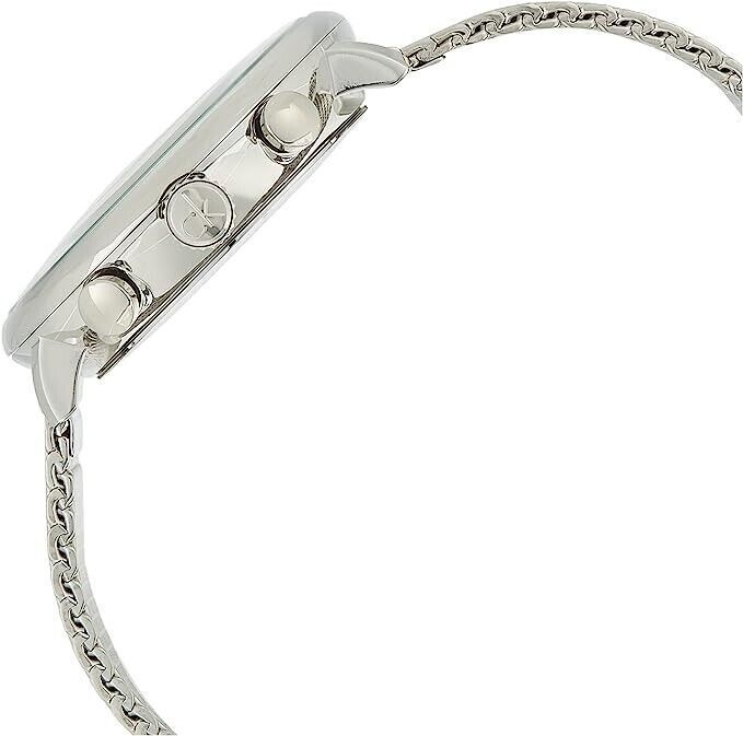CALVIN KLEIN High Noon Chronograph Quarz Herren Uhr Silber Zifferblatt