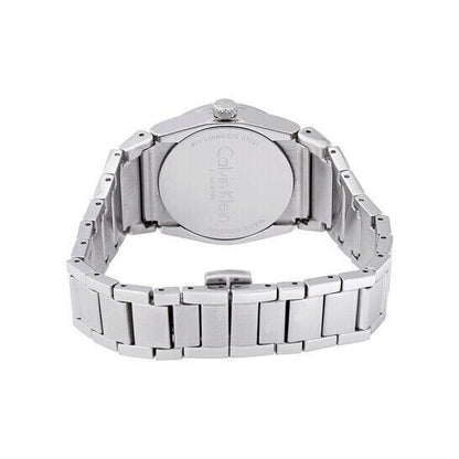 CALVIN KLEIN Step Damenarmbanduhr mit schwarzem Zifferblatt
