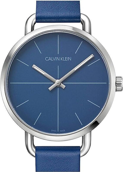 CALVIN KLEIN Even Quarz Damenarmbanduhr mit blauem Zifferblatt