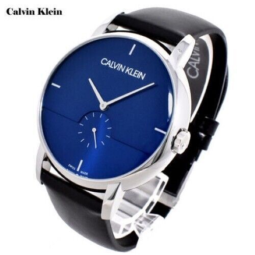 CALVIN KLEIN Established Quarz Uhr Herren blaues Zifferblatt