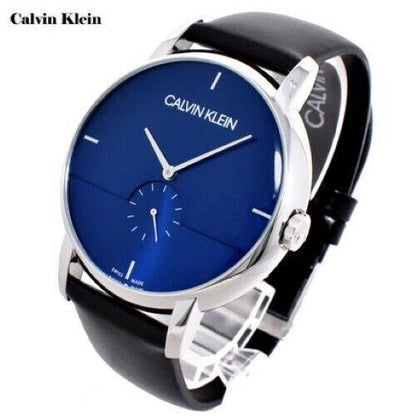 CALVIN KLEIN Established Quarz Uhr Herren blaues Zifferblatt
