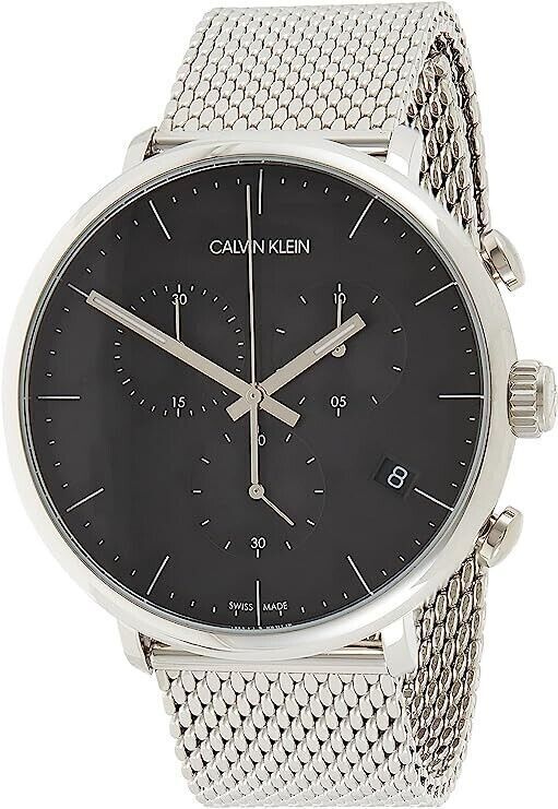 CALVIN KLEIN High Noon Chronograph Quarz Herren Uhr schwarz Zifferblatt