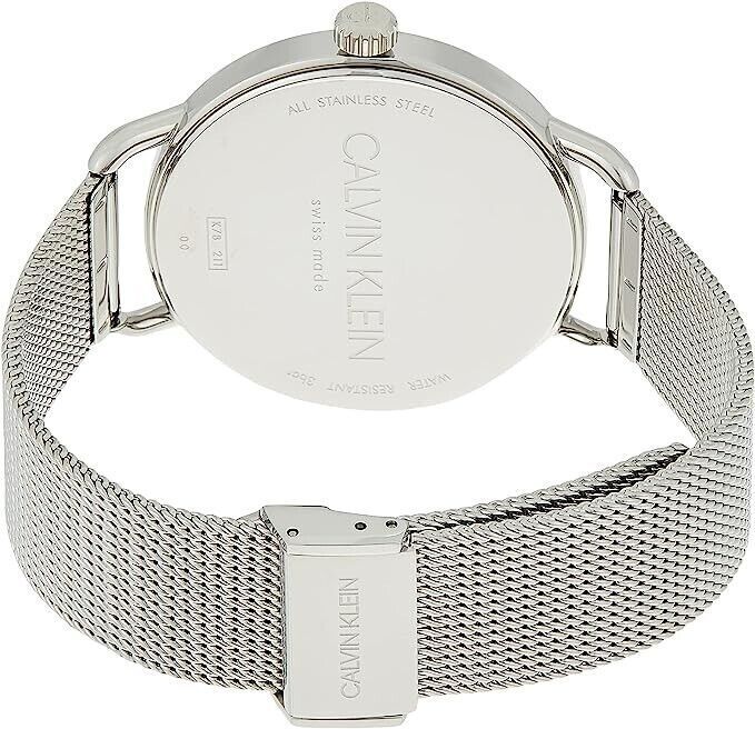 CALVIN KLEIN Even Quarz Damenarmbanduhr mit schwarzem Zifferblatt