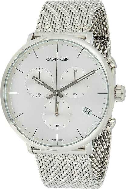CALVIN KLEIN High Noon Chronograph Quarz Herren Uhr Silber Zifferblatt