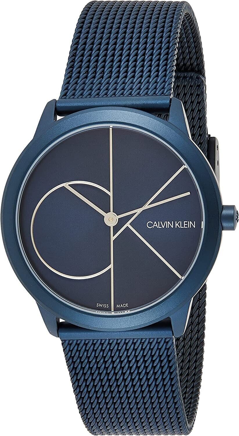 CALVIN KLEIN Minimal Quartz Damenarmbanduhr mit blauem Zifferblatt