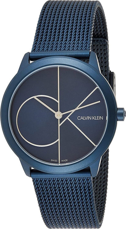 CALVIN KLEIN Minimal Quartz Damenarmbanduhr mit blauem Zifferblatt