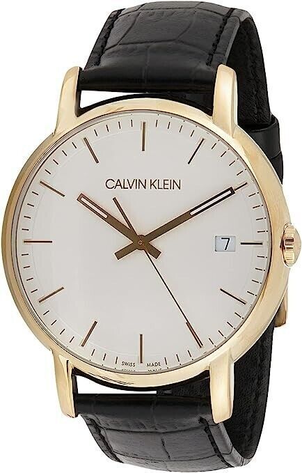 CALVIN KLEIN Established Quarz Herrenarmbanduhr silbernes Zifferblatt
