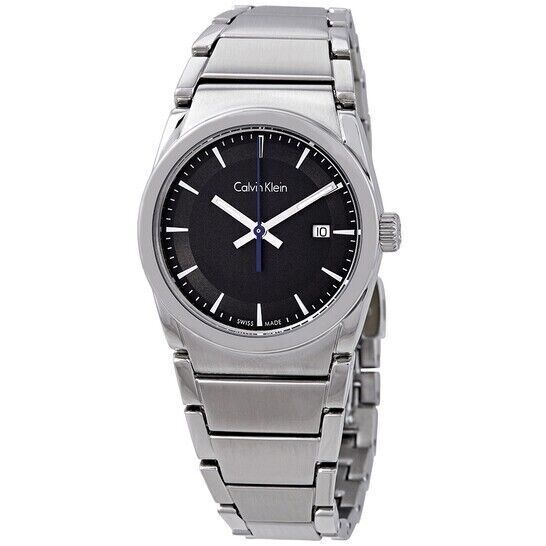 CALVIN KLEIN Step Damenarmbanduhr mit schwarzem Zifferblatt