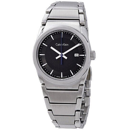 CALVIN KLEIN Step Damenarmbanduhr mit schwarzem Zifferblatt