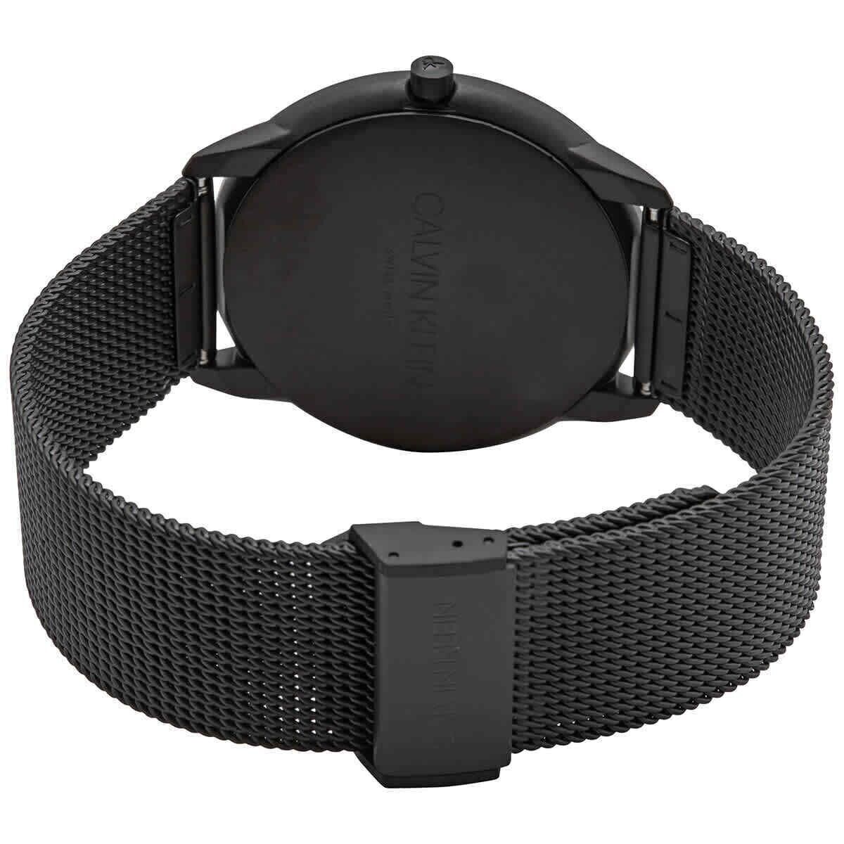 CALVIN KLEIN Minimal Quartz Herrenarmbanduhr mit schwarzem Zifferblatt