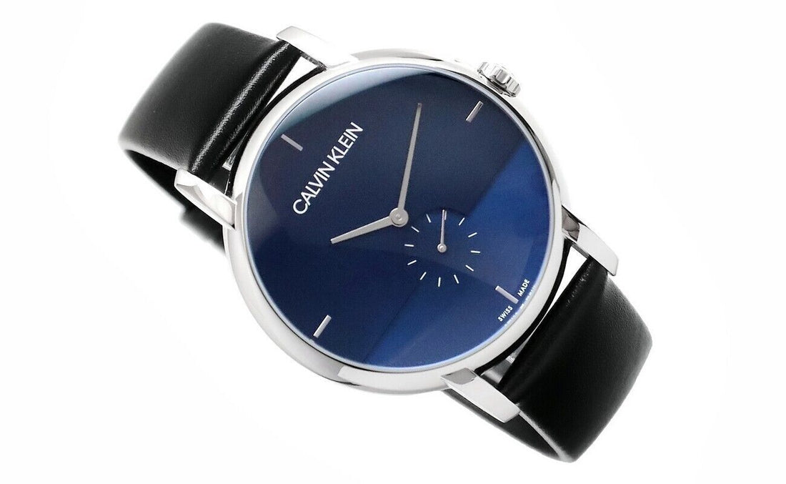CALVIN KLEIN Established Quarz Uhr Herren blaues Zifferblatt