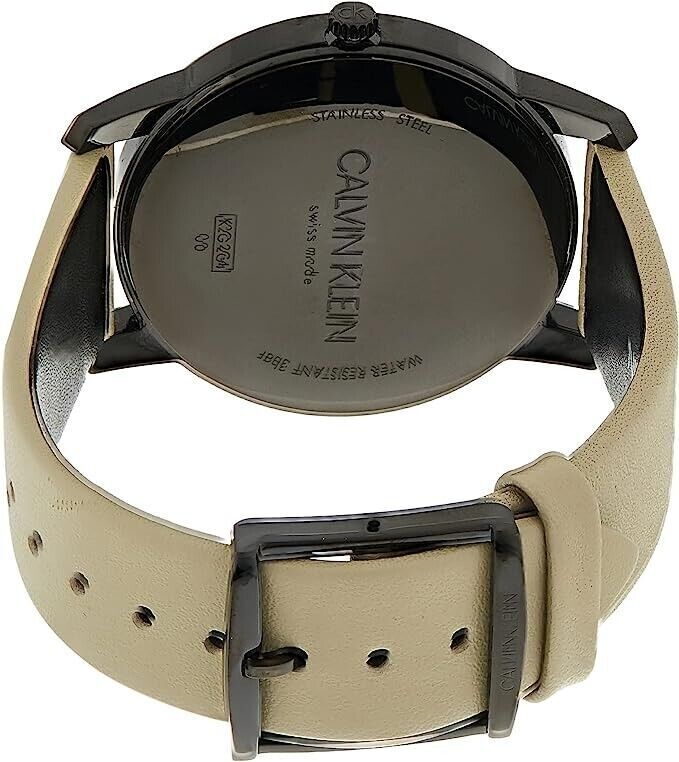 CALVIN KLEIN City Quarz Uhr Herren Beige Zifferblatt K3M23526