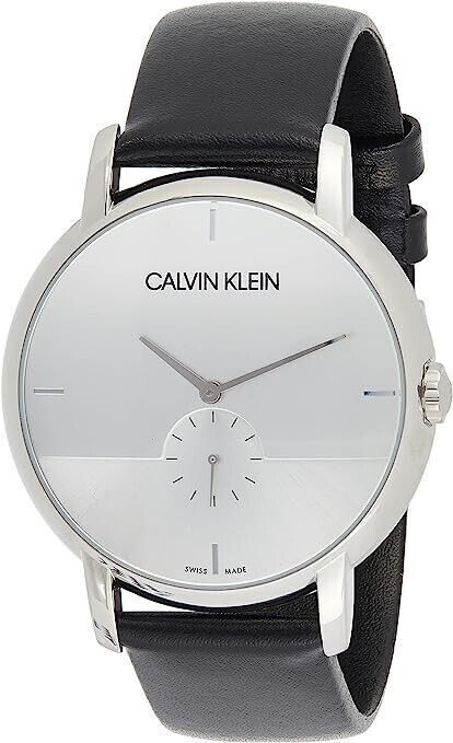 CALVIN KLEIN Established Quarz Herrenarmbanduhr silbernes Zifferblatt