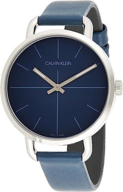 CALVIN KLEIN Even Quarz Damenarmbanduhr mit blauem Zifferblatt