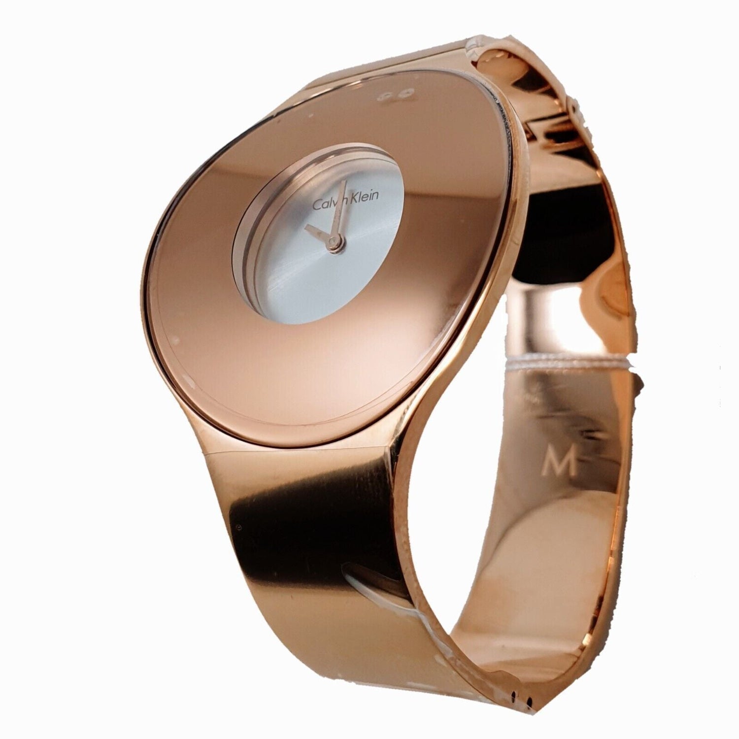 CALVIN KLEIN nahtlose silberne Zifferblatt Damenarmbanduhr