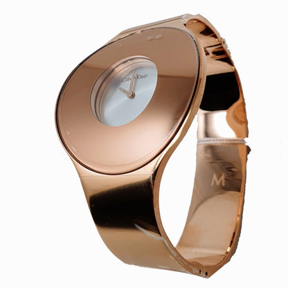 CALVIN KLEIN nahtlose silberne Zifferblatt Damenarmbanduhr