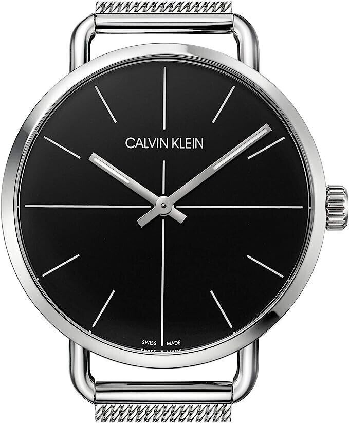 CALVIN KLEIN Even Quarz Damenarmbanduhr mit schwarzem Zifferblatt