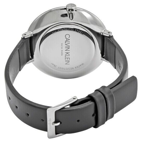 CALVIN KLEIN Rise Quarz Uhr Damen Silber Schwarz Zifferblatt K3M23526