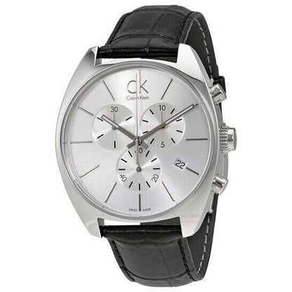 CALVIN KLEIN Exchange Chronograph Herren Uhr Silber Zifferblatt