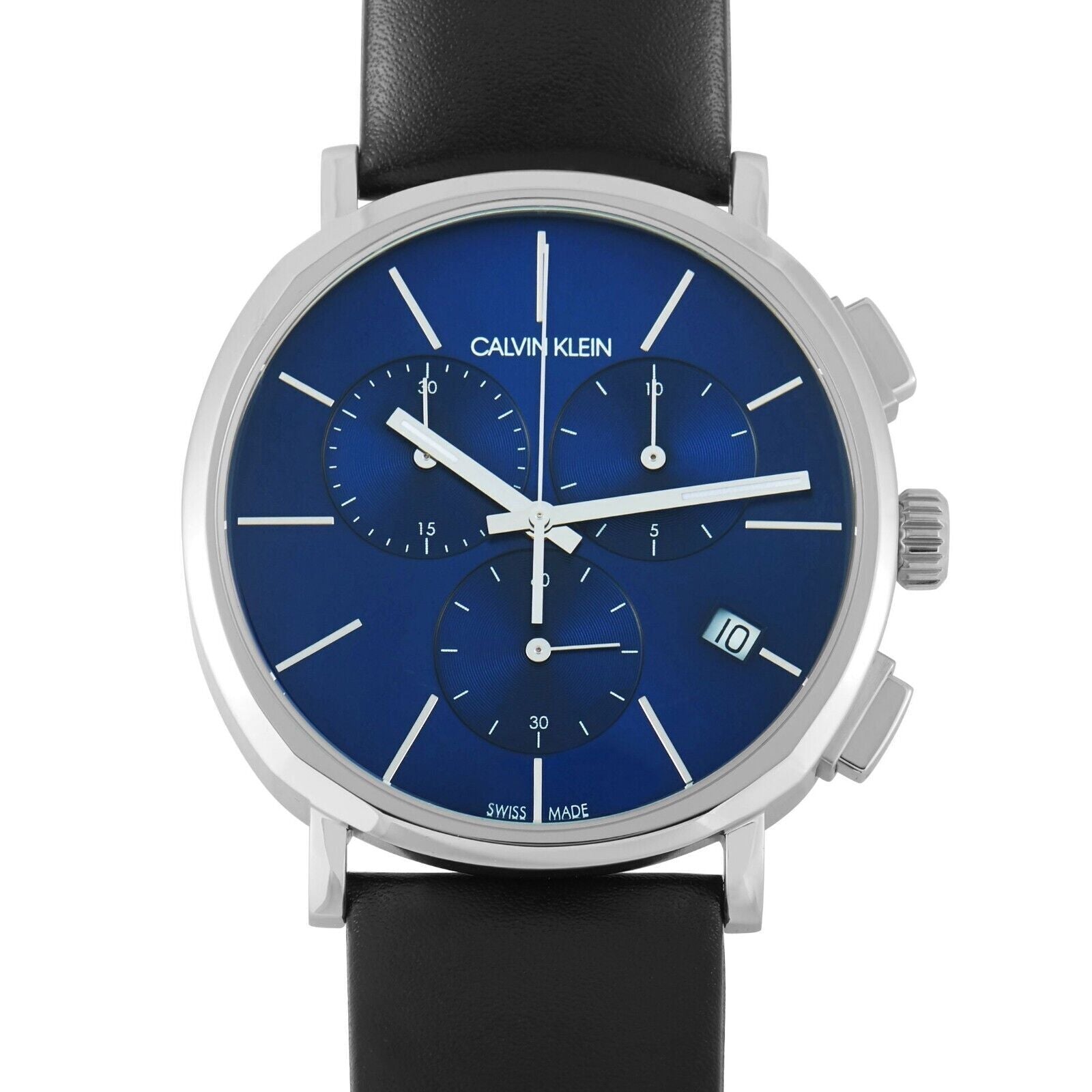 CALVIN KLEIN Chronograph Quarz Uhr Blau Zifferblatt Herren K3M23526
