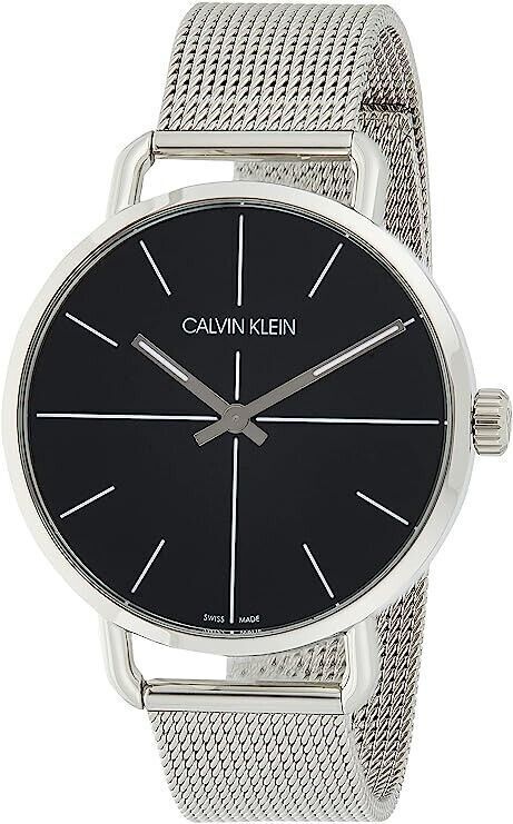 CALVIN KLEIN Even Quarz Damenarmbanduhr mit schwarzem Zifferblatt