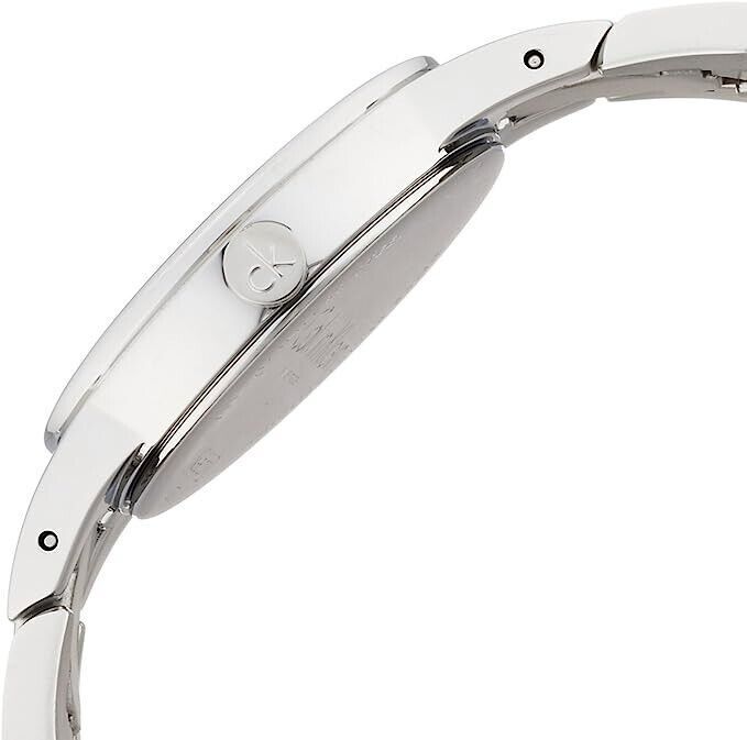 CALVIN KLEIN Schlange Damenarmbanduhr mit schwarzem Zifferblatt