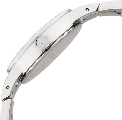 CALVIN KLEIN Schlange Damenarmbanduhr mit schwarzem Zifferblatt
