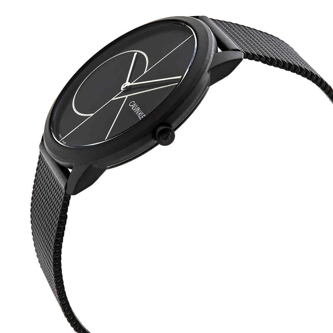 CALVIN KLEIN Minimal Quartz Herrenarmbanduhr mit schwarzem Zifferblatt