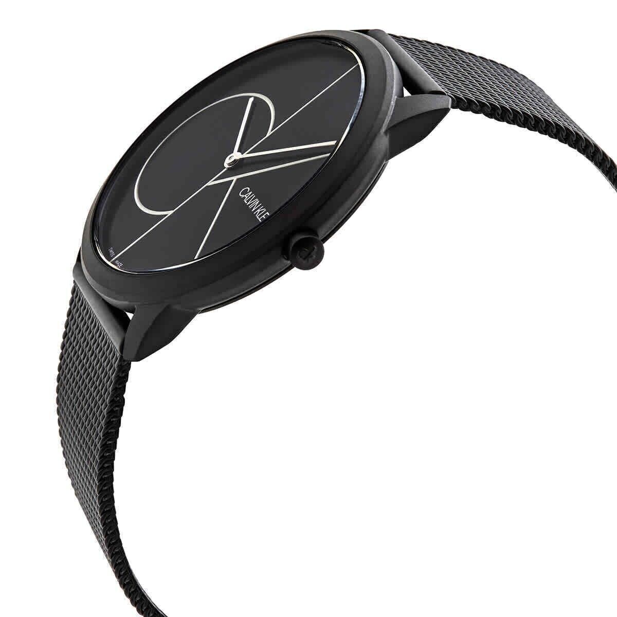 CALVIN KLEIN Minimal Quartz Herrenarmbanduhr mit schwarzem Zifferblatt