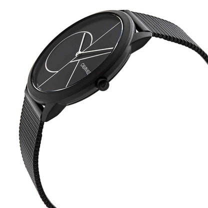 CALVIN KLEIN Minimal Quartz Herrenarmbanduhr mit schwarzem Zifferblatt