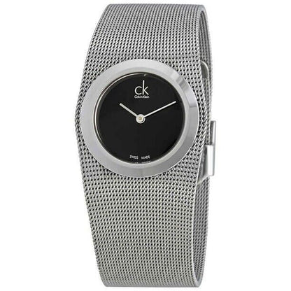 CALVIN KLEIN Impulsive Damenarmbanduhr schwarz Stahlmesh K3M23526