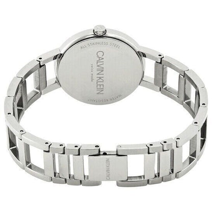 CALVIN KLEIN Quarz Damenarmbanduhr mit silbernem Zifferblatt