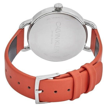 CALVIN KLEIN Even Quarz Damenarmbanduhr mit orange Zifferblatt