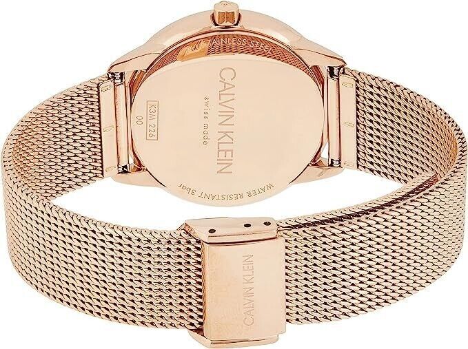 CALVIN KLEIN Minimal Quarz Damenarmbanduhr mit schwarzem Zifferblatt
