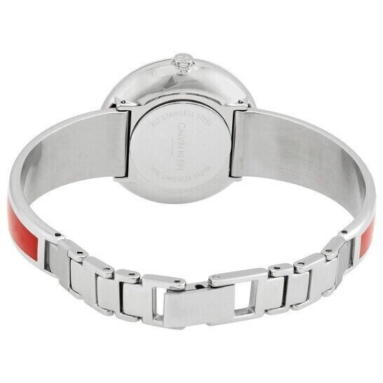 CALVIN KLEIN Seduce Quarz Damenarmbanduhr mit rotem Zifferblatt