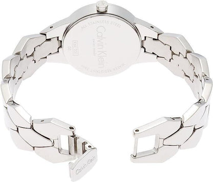 CALVIN KLEIN Schlange Damenarmbanduhr mit schwarzem Zifferblatt