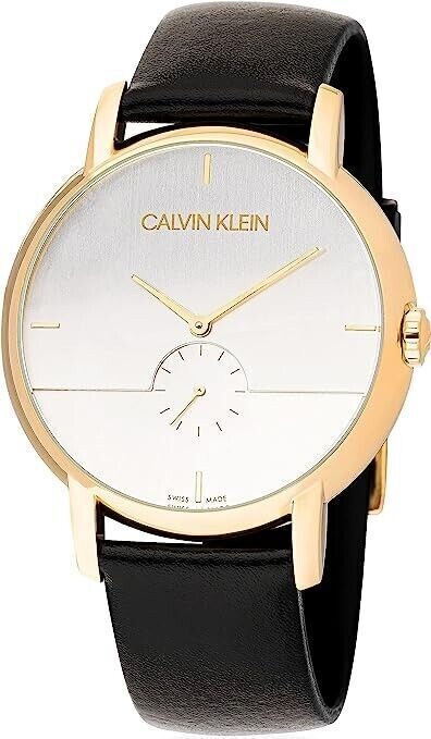 CALVIN KLEIN Established Quarz Herrenarmbanduhr silbernes Zifferblatt