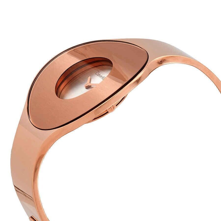 CALVIN KLEIN nahtlose silberne Zifferblatt Damenarmbanduhr