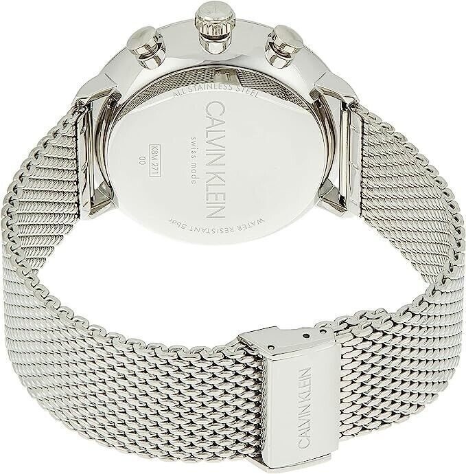 CALVIN KLEIN High Noon Chronograph Quarz Herren Uhr Silber Zifferblatt
