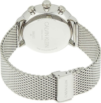 CALVIN KLEIN High Noon Chronograph Quarz Herren Uhr Silber Zifferblatt