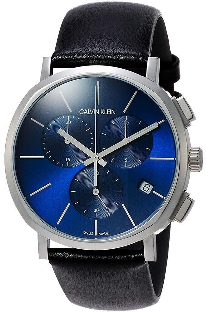 CALVIN KLEIN Chronograph Quarz Uhr Blau Zifferblatt Herren K3M23526