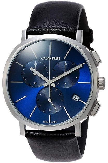 CALVIN KLEIN Chronograph Quarz Uhr Blau Zifferblatt Herren K3M23526