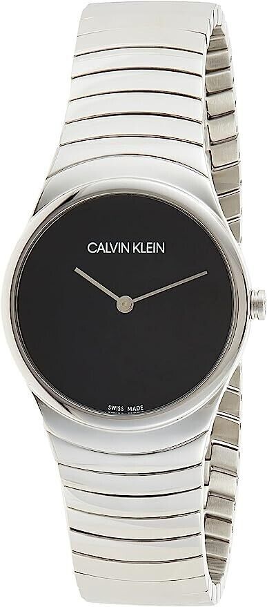 CALVIN KLEIN Whirl schwarze Zifferblatt Edelstahl Damen Uhr