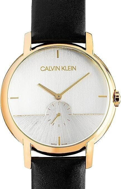 CALVIN KLEIN Established Quarz Herrenarmbanduhr silbernes Zifferblatt